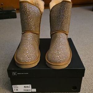 INC Gold Studded Boots